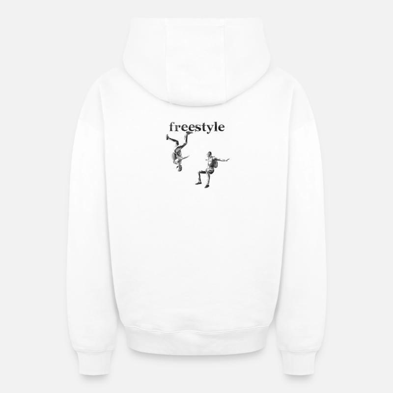 Nage libre - Sweat à capuche unisexe zippé oversize épais SPREAD - blanc