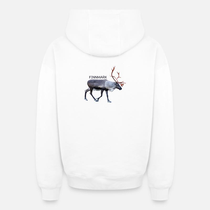 FINNMARK - Sweat à capuche unisexe zippé oversize épais SPREAD - blanc