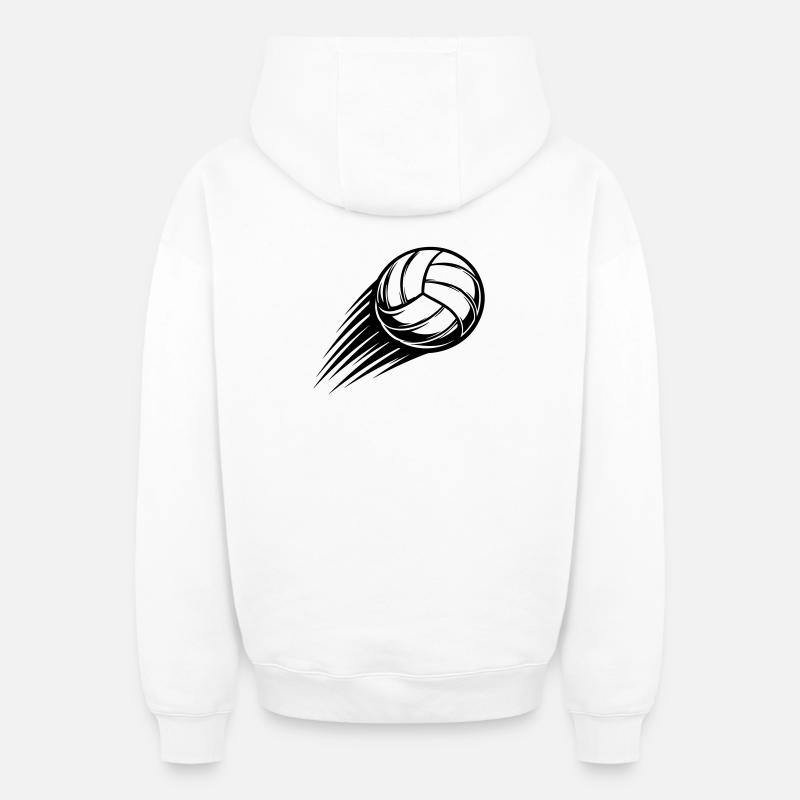 Ballon de volley-ball - Sweat à capuche unisexe zippé oversize épais SPREAD - blanc