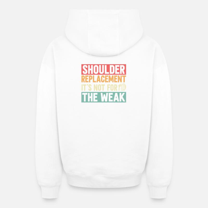 Shoulder Replacement - Oversized Heavyweight Unisex Zip Hoodie - Weiß