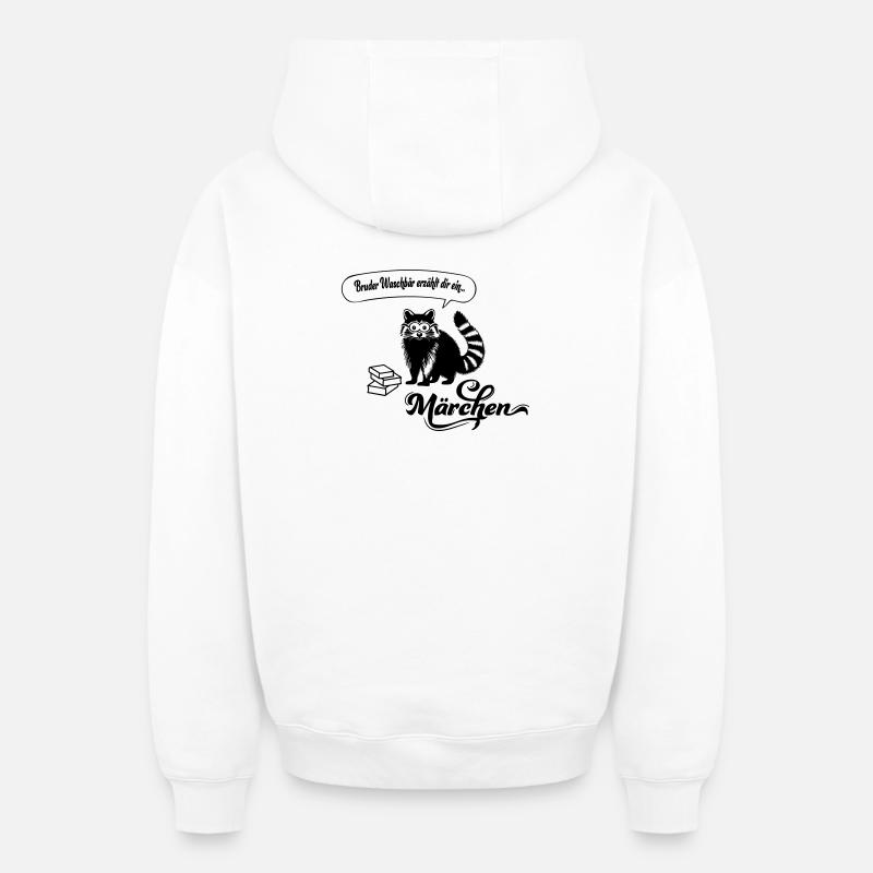 Frère Raton laveur - Sweat à capuche unisexe zippé oversize épais SPREAD - blanc