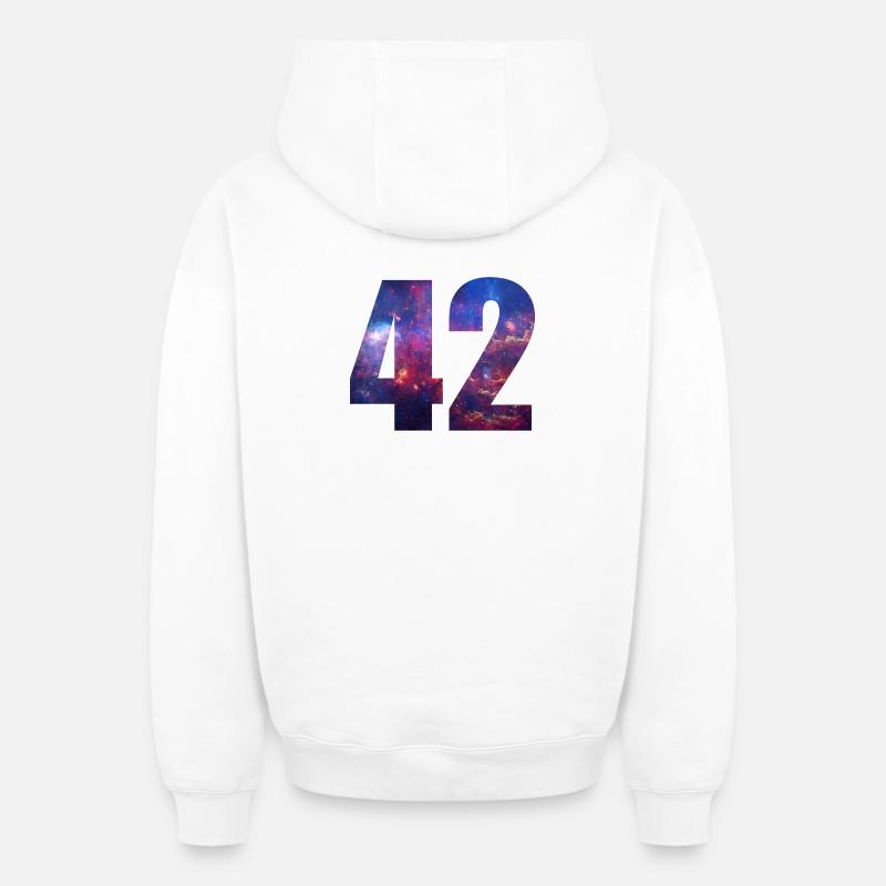 42 - Sweat à capuche unisexe zippé oversize épais SPREAD - blanc