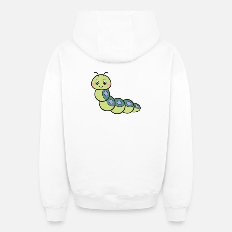 Chenille - Sweat à capuche unisexe zippé oversize épais SPREAD - blanc
