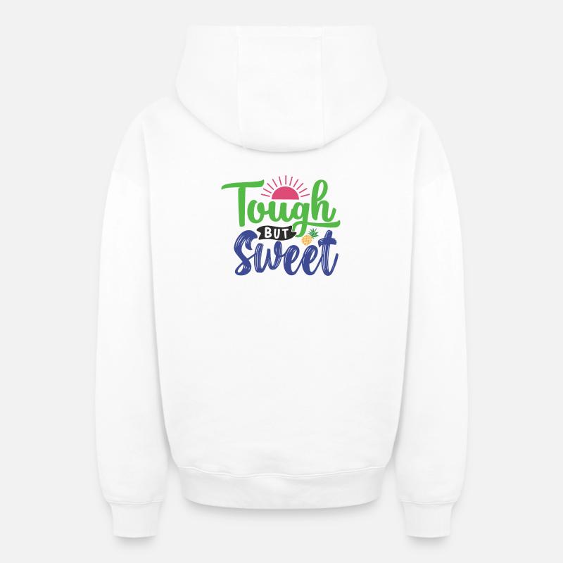 Dur et doux - Sweat à capuche unisexe zippé oversize épais SPREAD - blanc