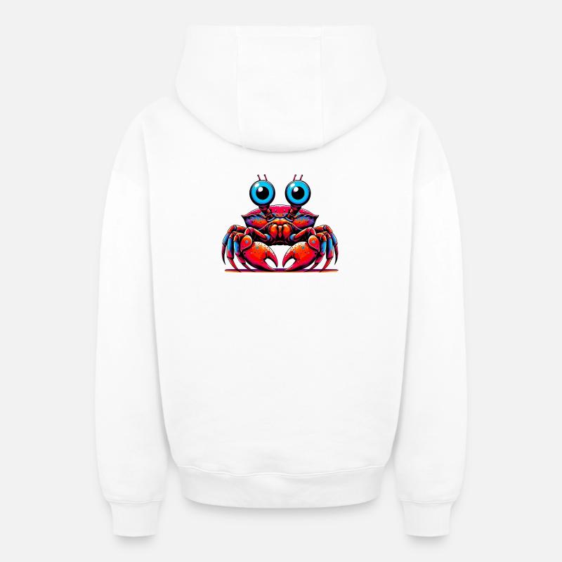 Crabe - Sweat à capuche unisexe zippé oversize épais SPREAD - blanc