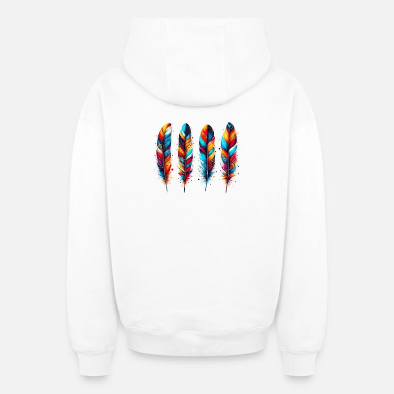 Plume - Sweat à capuche unisexe zippé oversize épais SPREAD - blanc