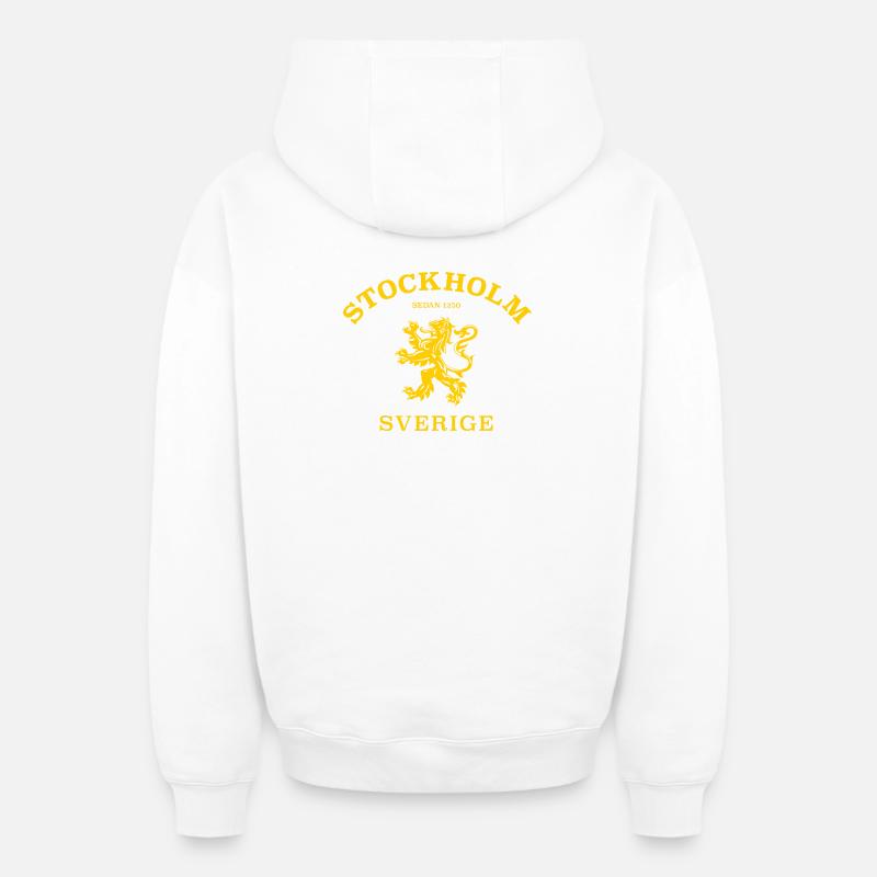 STOCKHOLM Sverige Suède - Sweat à capuche unisexe zippé oversize épais SPREAD - blanc