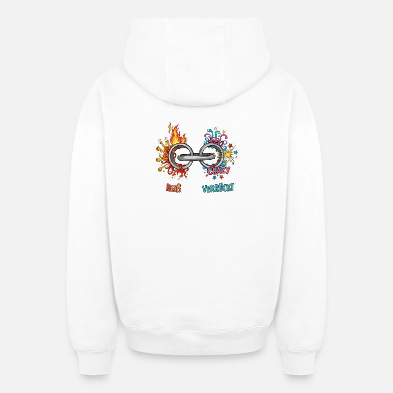Chaud et fou - Sweat à capuche unisexe zippé oversize épais SPREAD - blanc