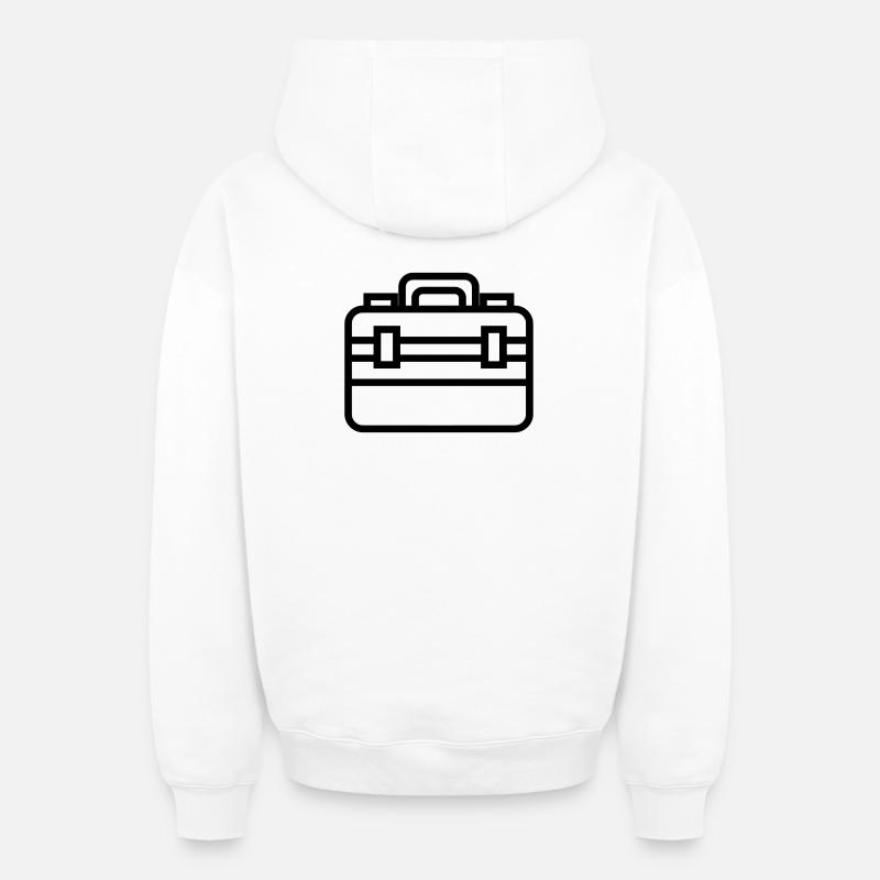 Werkzeugkasten - Oversized Heavyweight Unisex Zip Hoodie - Weiß