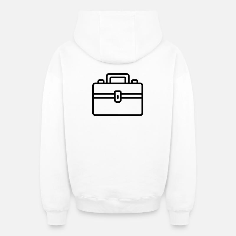 boîte à outils - Sweat à capuche unisexe zippé oversize épais SPREAD - blanc