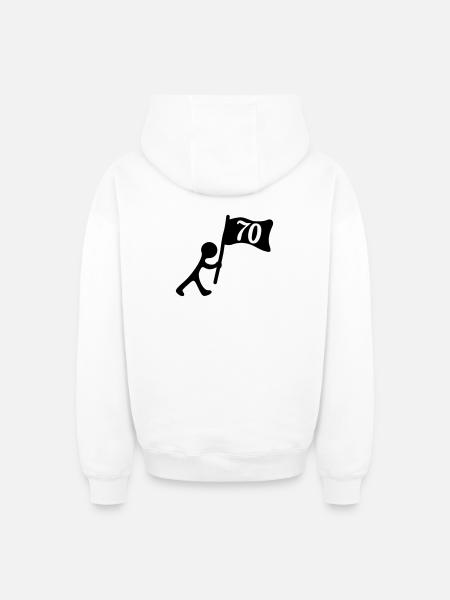70 years birthday - Oversized Heavyweight Unisex Zip Hoodie - white