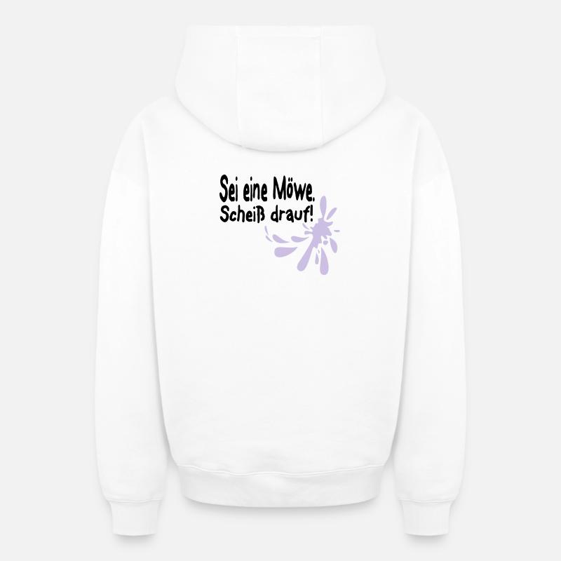 Möwen Scheiß drauf--3 - Oversized Heavyweight Unisex Zip Hoodie - Weiß