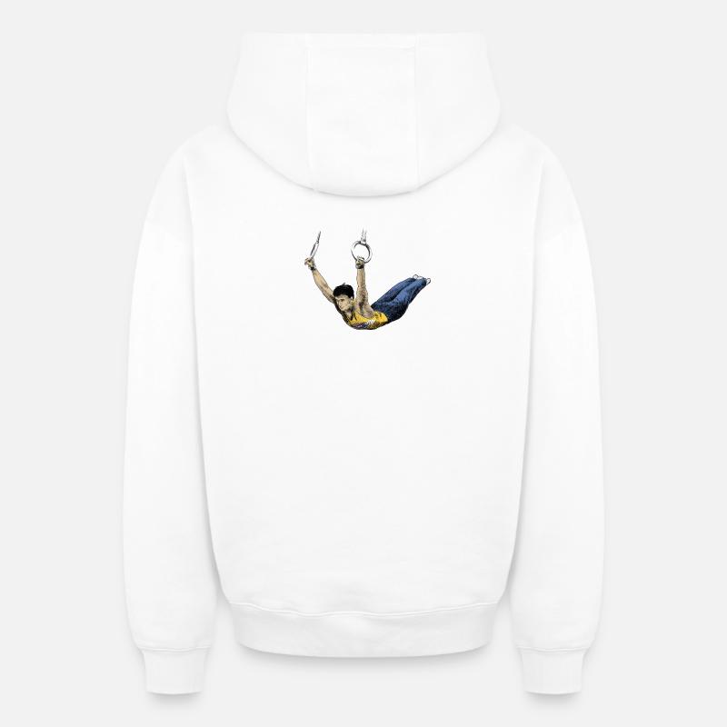 Gymnastics - Sweat à capuche unisexe zippé oversize épais SPREAD - blanc