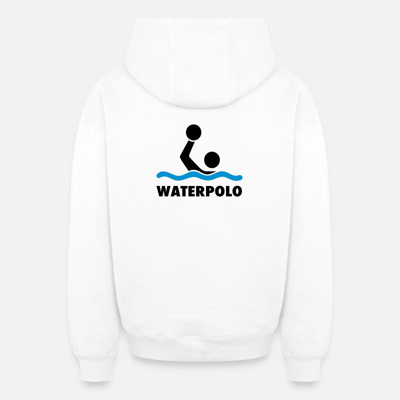 water polo - Sweat à capuche unisexe zippé oversize épais SPREAD - blanc
