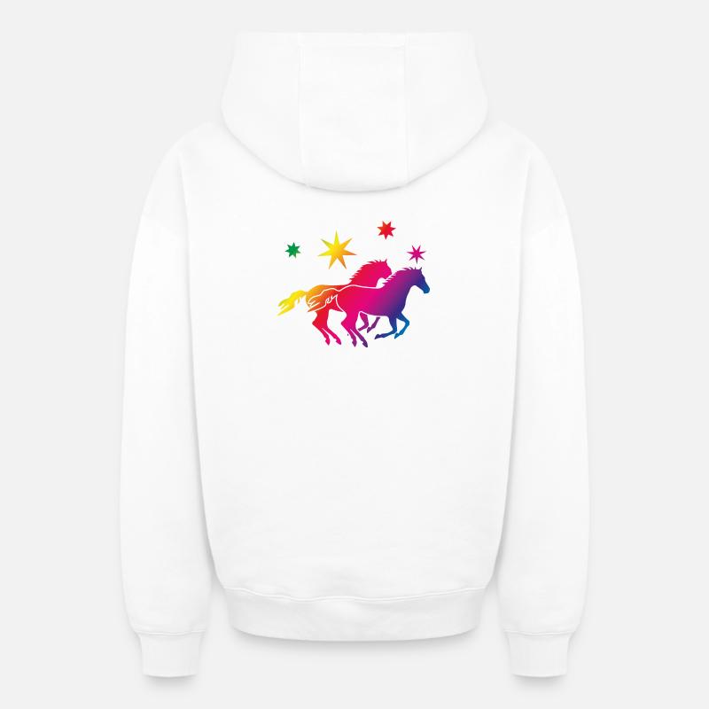 Arc-en-Cheval - Sweat à capuche unisexe zippé oversize épais SPREAD - blanc