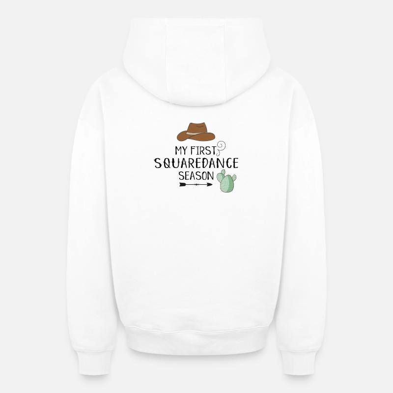square Dance - Sweat à capuche unisexe zippé oversize épais SPREAD - blanc