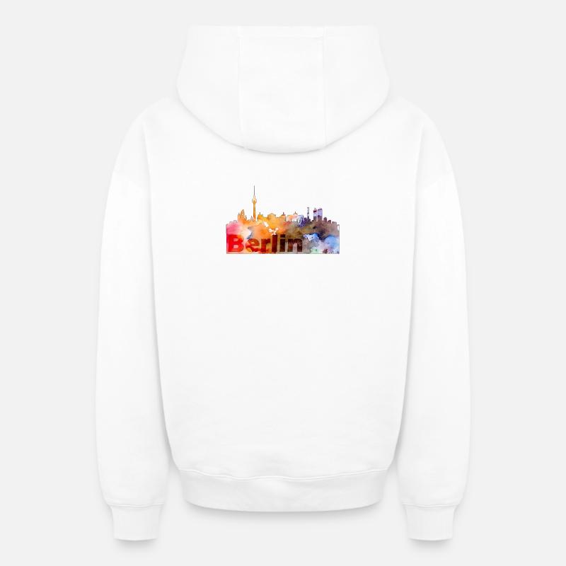 Berlin - Sweat à capuche unisexe zippé oversize épais SPREAD - blanc
