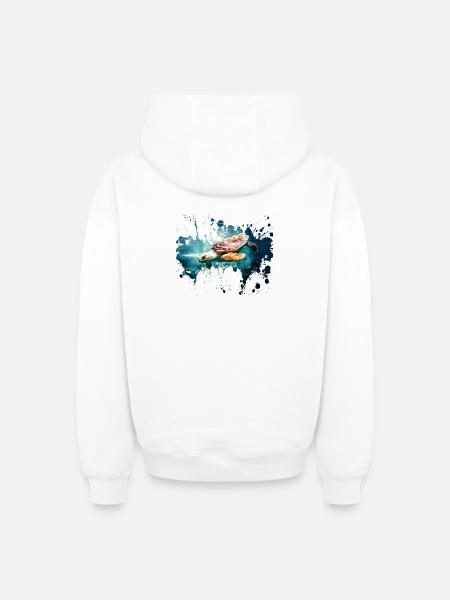 Petcontest turtle - Oversized Heavyweight Unisex Zip Hoodie - white