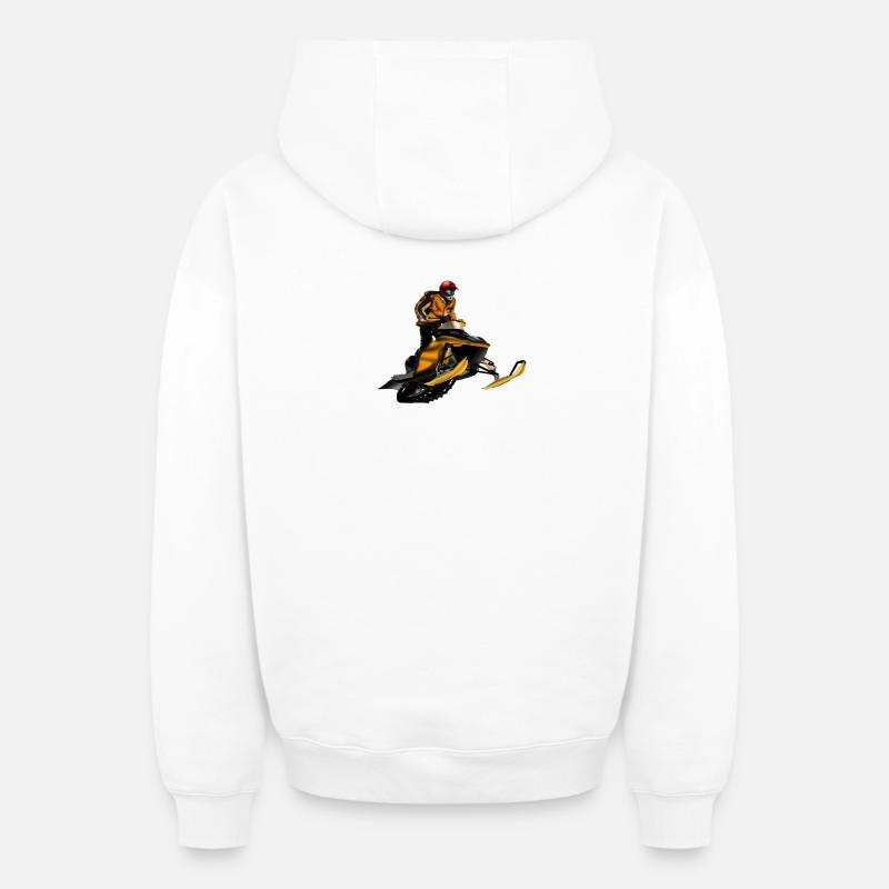snowmobile racing - Sweat à capuche unisexe zippé oversize épais SPREAD - blanc