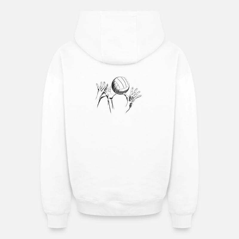 volleyball - Sweat à capuche unisexe zippé oversize épais SPREAD - blanc