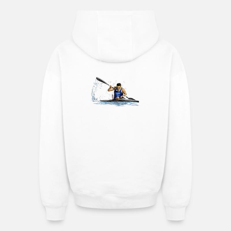 Kayak - Sweat à capuche unisexe zippé oversize épais SPREAD - blanc