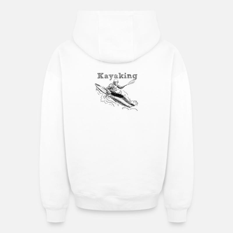 Kayak - Sweat à capuche unisexe zippé oversize épais SPREAD - blanc