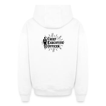 PDG - Chief Executive Officer - Sweat à capuche unisexe zippé oversize épais SPREAD - blanc - Dos - AI Model Male 178 light (178cm)