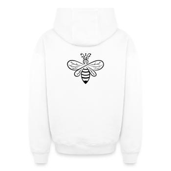 Reine des abeilles Reine des abeilles - Sweat à capuche unisexe zippé oversize épais SPREAD - blanc - Dos - AI Model Male 178 light (178cm)