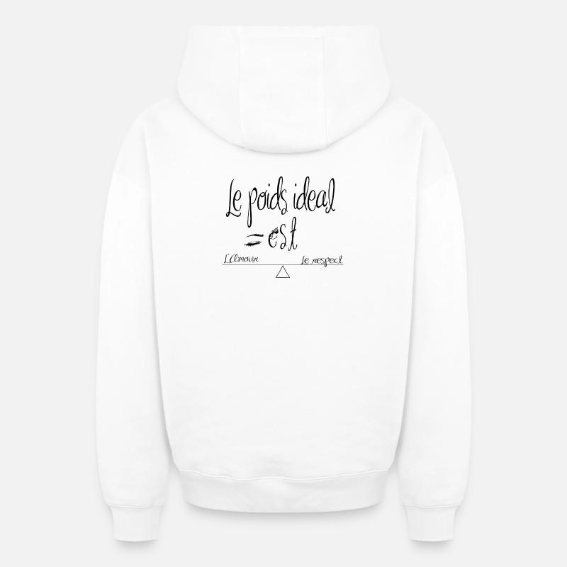 le poids idéal - Sweat à capuche unisexe zippé oversize épais SPREAD - blanc