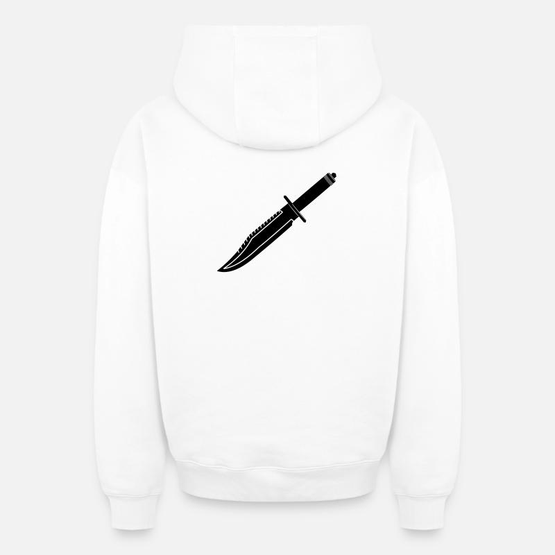 Rambo Messer lang - Oversized Heavyweight Unisex Zip Hoodie - Weiß