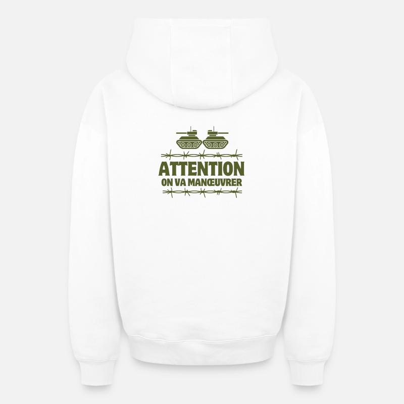 septième compagnie, Tassin, 7ème compagnie - Sweat à capuche unisexe zippé oversize épais SPREAD - blanc