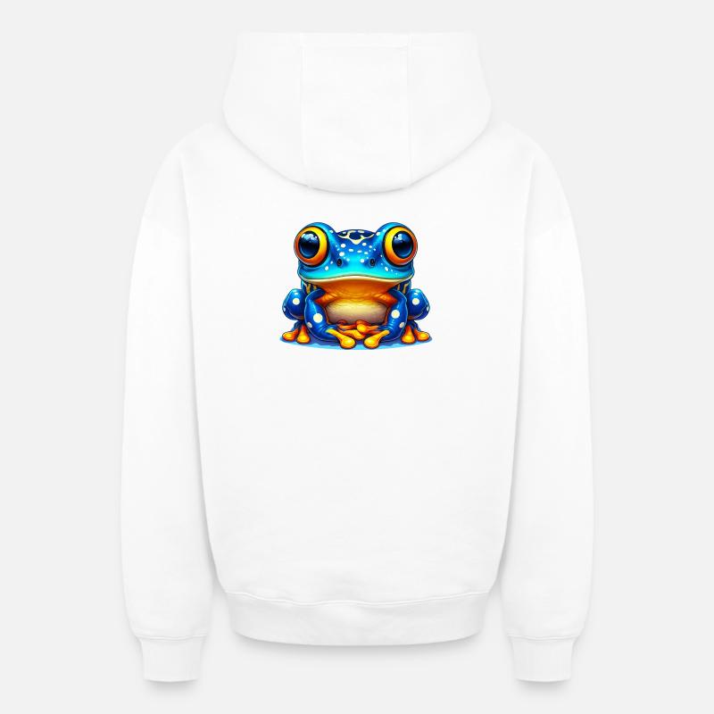 Grenouille - Sweat à capuche unisexe zippé oversize épais SPREAD - blanc