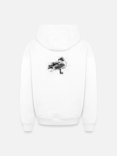 Mouette - Sweat à capuche unisexe zippé oversize épais SPREAD - blanc