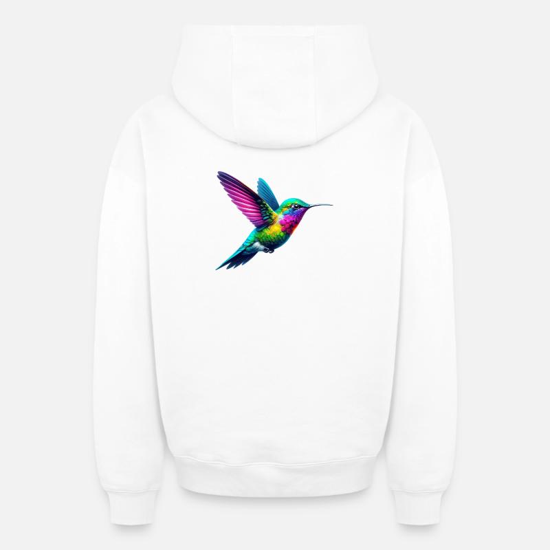 Colibri - Sweat à capuche unisexe zippé oversize épais SPREAD - blanc