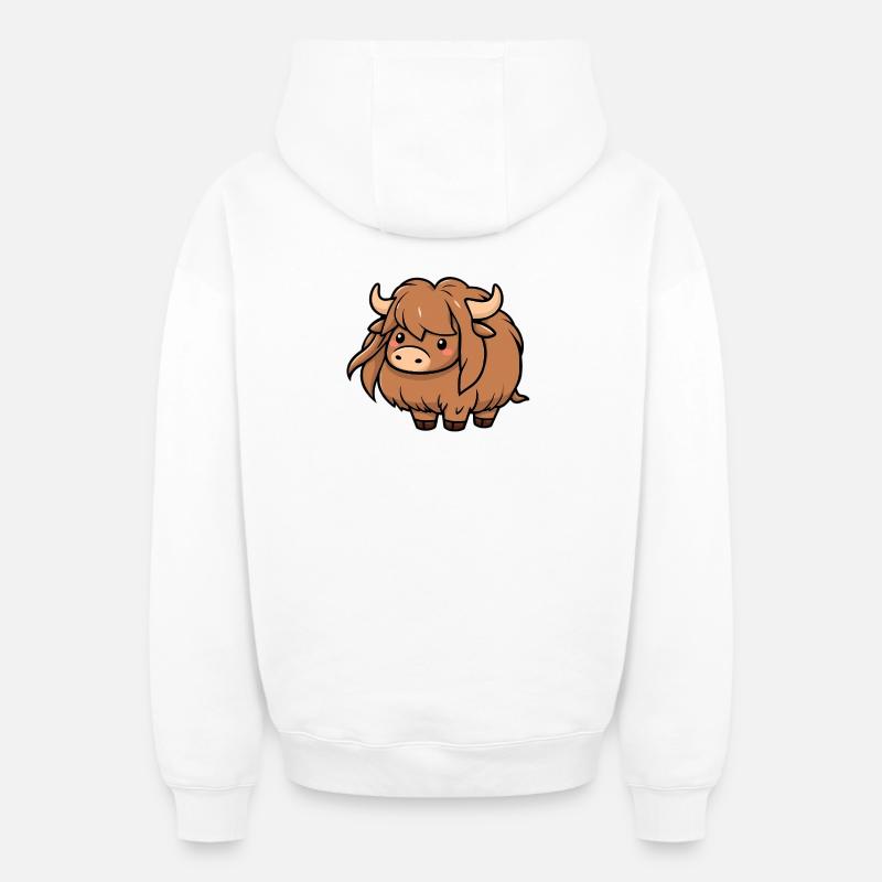 Yack - Sweat à capuche unisexe zippé oversize épais SPREAD - blanc