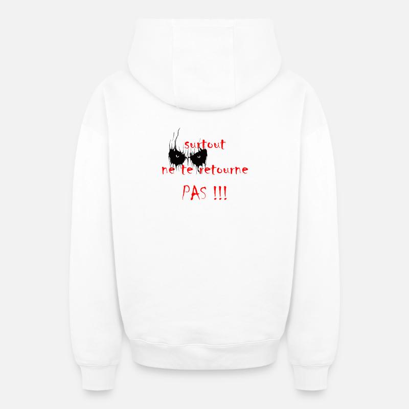 surtout_ne_te_retourne_pas - Sweat à capuche unisexe zippé oversize épais SPREAD - blanc