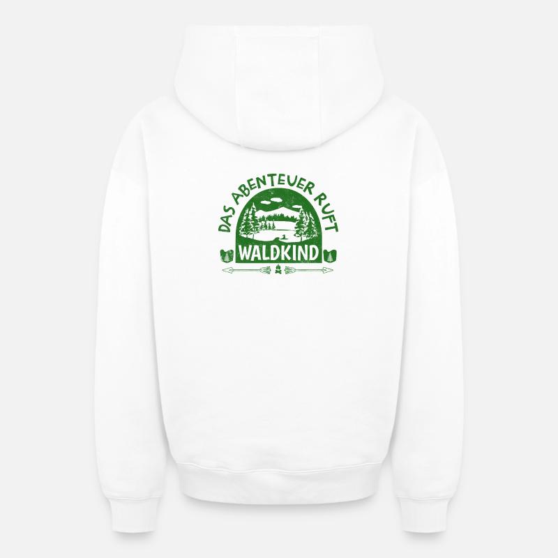 Waldkind - Das Abenteuer ruft - Oversized Heavyweight Unisex Zip Hoodie - Weiß