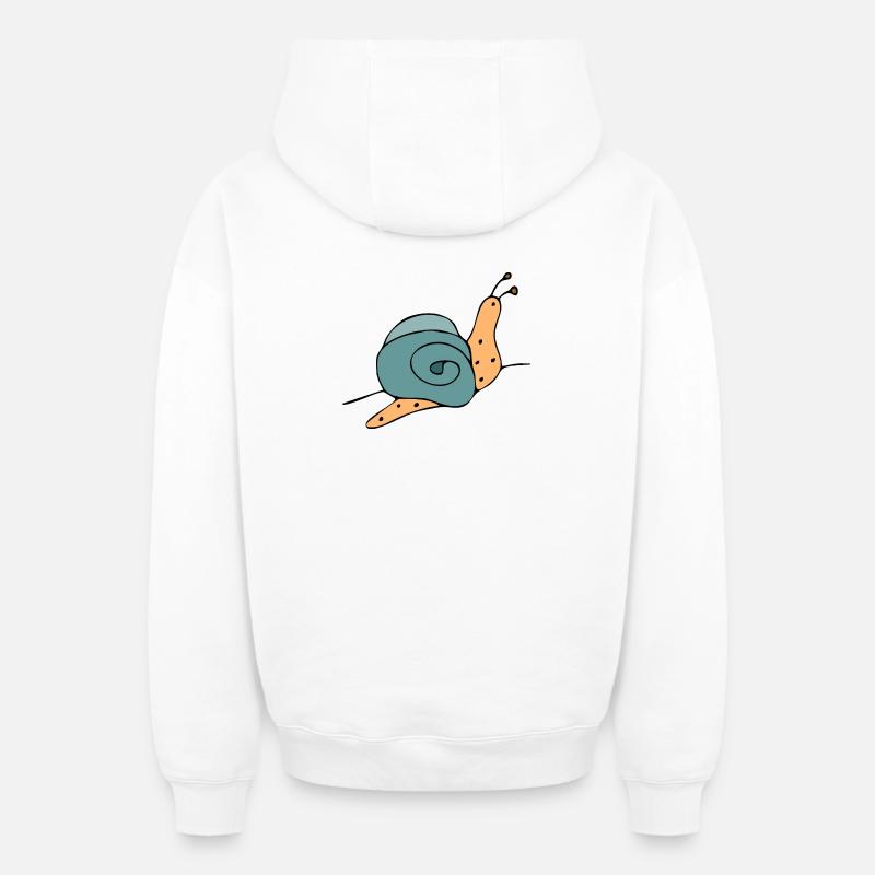 escargot - Sweat à capuche unisexe zippé oversize épais SPREAD - blanc