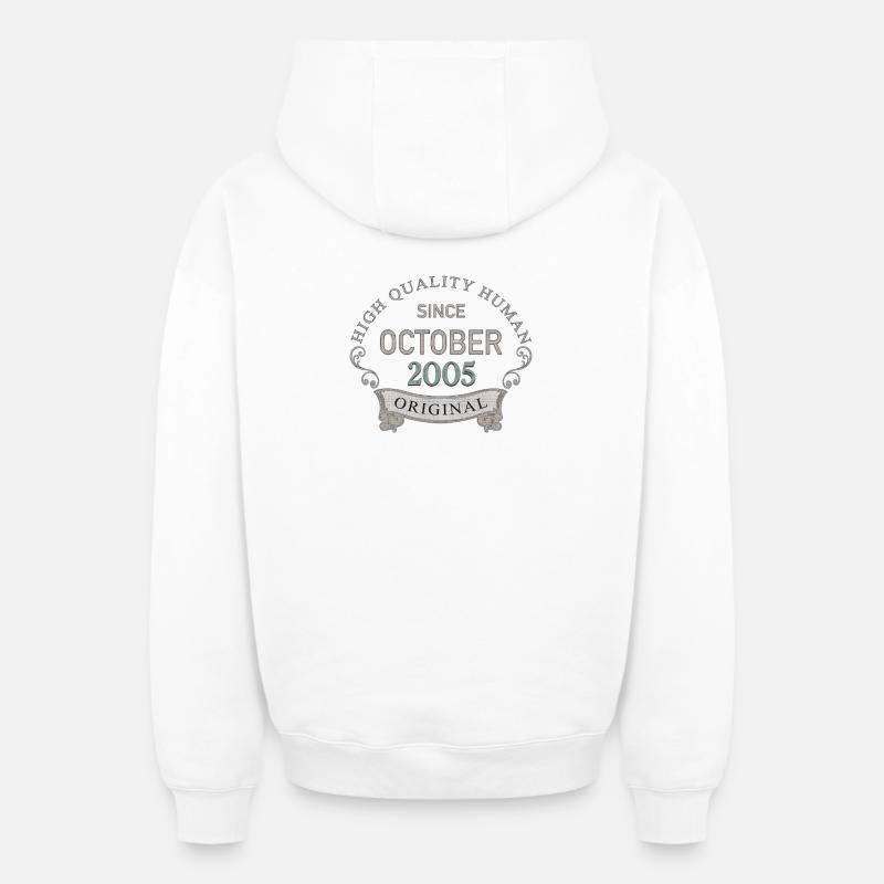 Since_October_2005 - Sweat à capuche unisexe zippé oversize épais SPREAD - blanc