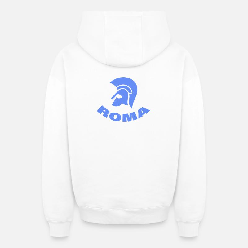 Rome - Sweat à capuche unisexe zippé oversize épais SPREAD - blanc