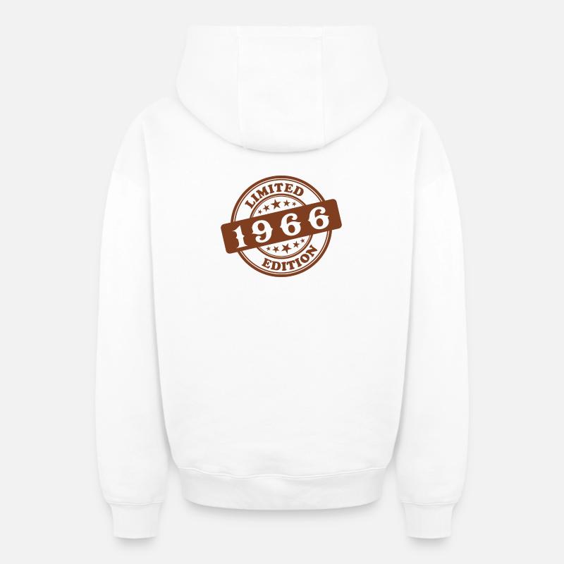 Édition limitée 1966 - Sweat à capuche unisexe zippé oversize épais SPREAD - blanc