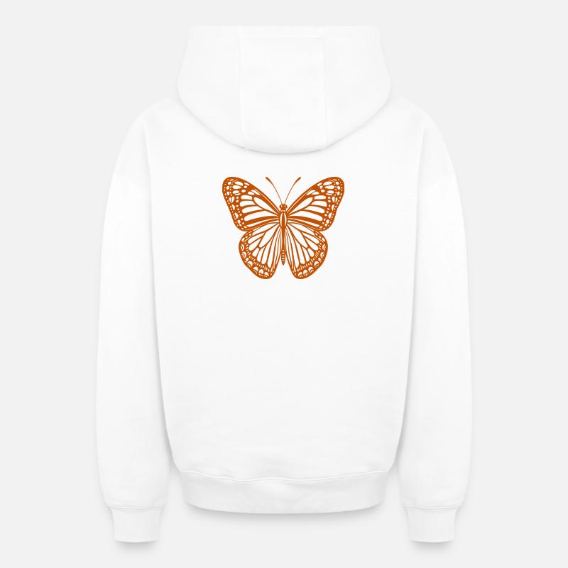 Papillon - Sweat à capuche unisexe zippé oversize épais SPREAD - blanc