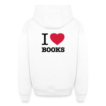 I LOVE BOOKS Books Bookworm Bookworm Bookworm - Oversized Heavyweight Unisex Zip Hoodie - white - Back - AI Model Male 178 light (178cm)