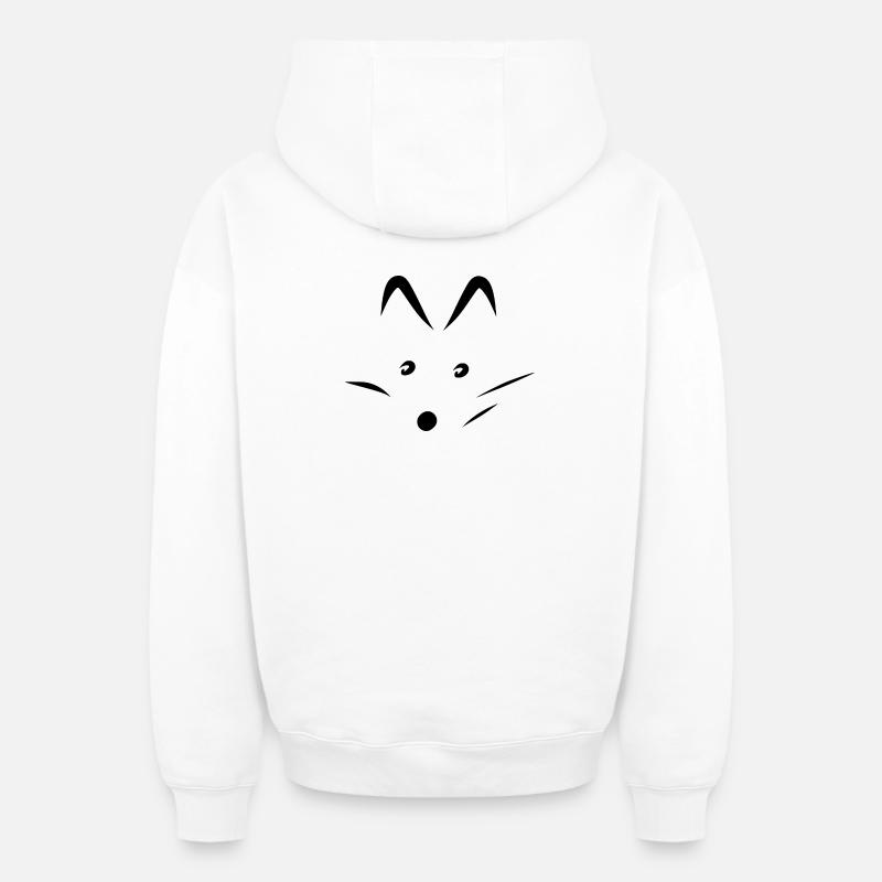 Renard - Sweat à capuche unisexe zippé oversize épais SPREAD - blanc