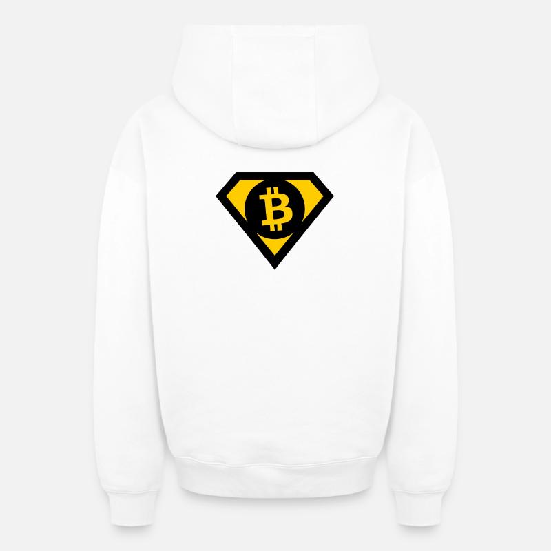 Les héros Bitcoin - Sweat à capuche unisexe zippé oversize épais SPREAD - blanc