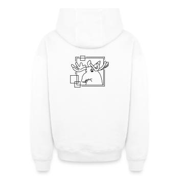 Orignal en forme géométrique - Conception d’art au trait - Sweat à capuche unisexe zippé oversize épais SPREAD - blanc - Dos - AI Model Male 178 light (178cm)