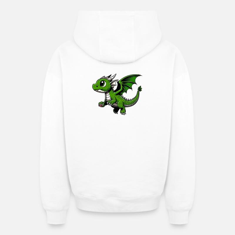 Dragon - Sweat à capuche unisexe zippé oversize épais SPREAD - blanc