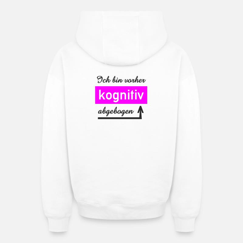 Penseur cognitif Conception personnalisée - Sweat à capuche unisexe zippé oversize épais SPREAD - blanc