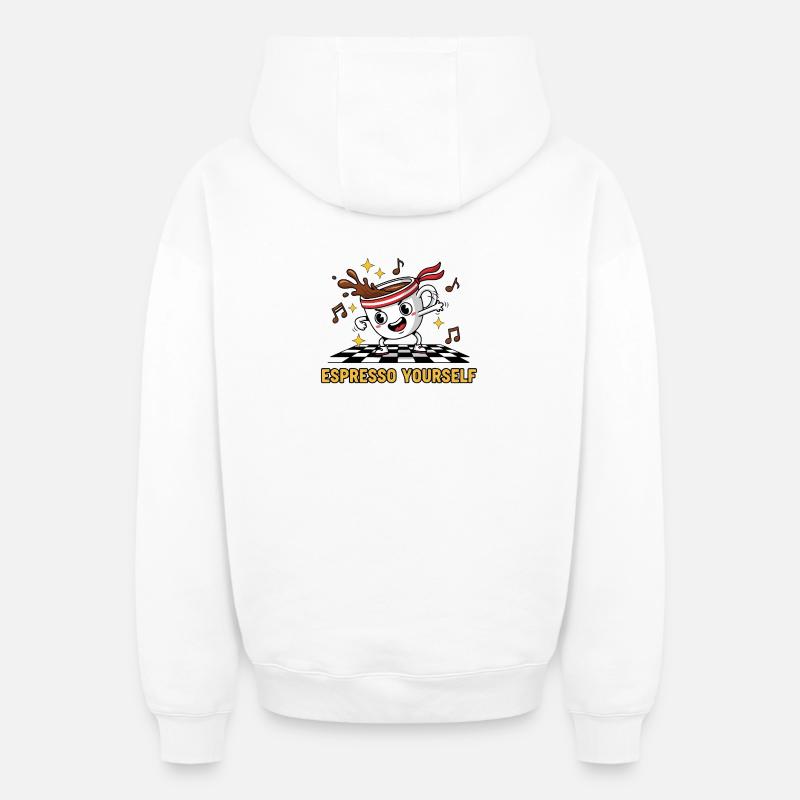 Dancepresso - Sweat à capuche unisexe zippé oversize épais SPREAD - blanc