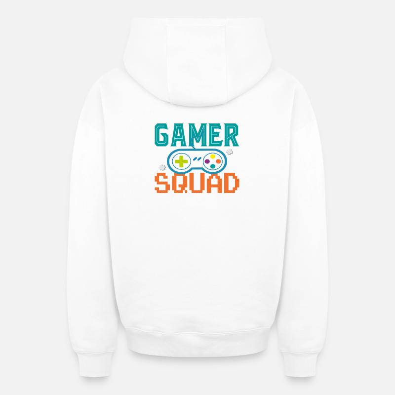 Escouade GAMER - Sweat à capuche unisexe zippé oversize épais SPREAD - blanc